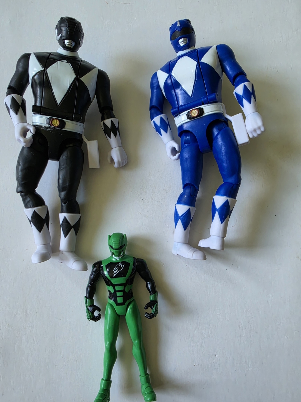 Hasbro Power Rangers Flip Head Action Figure Set Blue Black 5.5 Inch Lot W Extra